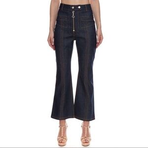 Ellery Hemisphere Cropped Flare Jeans